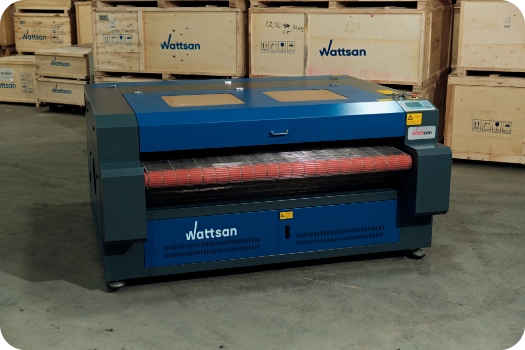Лазерный CO2 станок Wattsan 1610 Duos Conveyer для обработки ткани