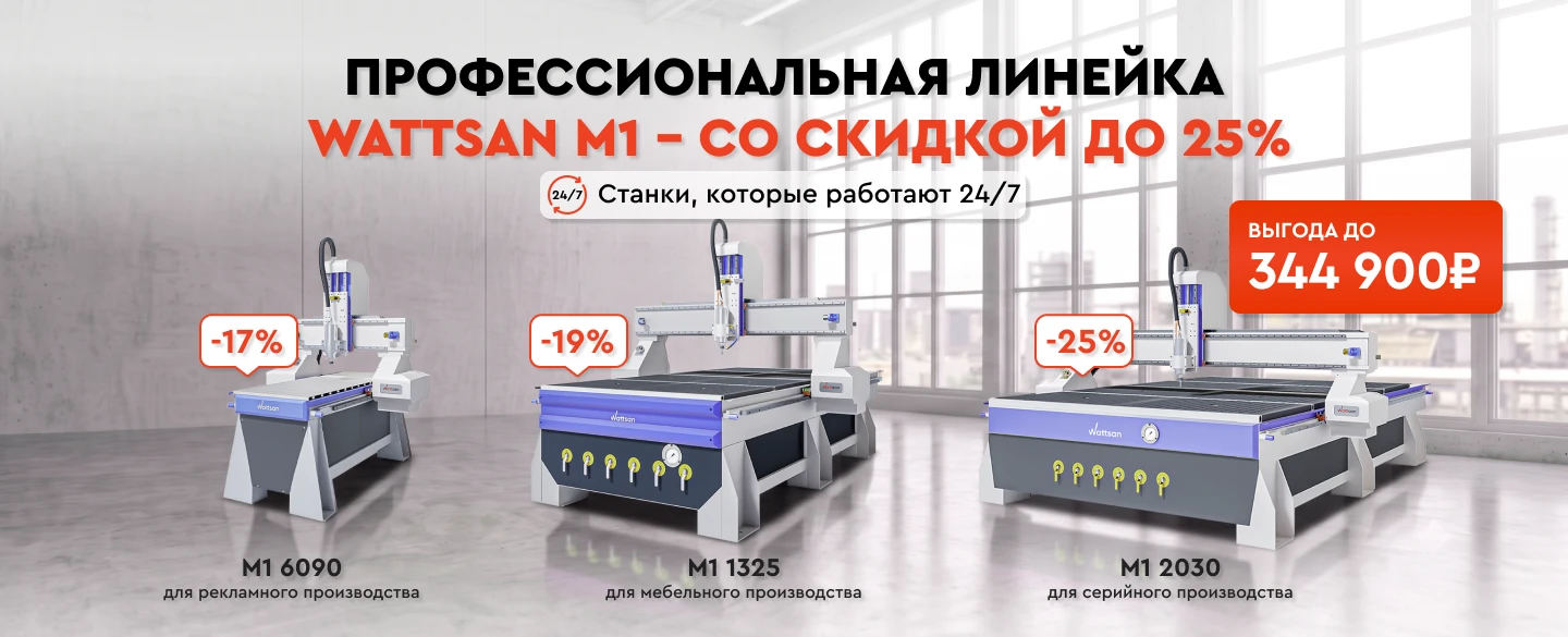 Профессиональная серия фрезерных станков Wattsan M1 со скидкой до 25%