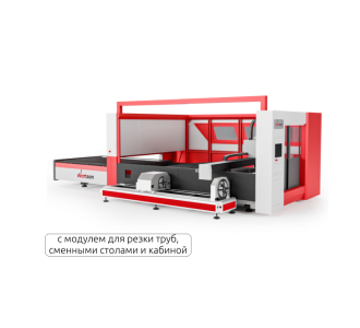 Лазерный станок по металлу WATTSAN 1530S TABLECHANGE ROTATOTY CABINE 5000 Вт Raycus