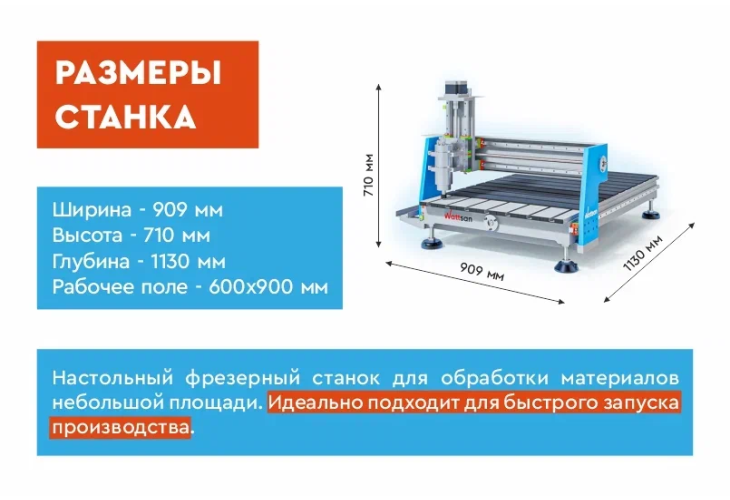 Превью 8 к Фрезерный станок с ЧПУ WATTSAN 0609 MINI NcStudio