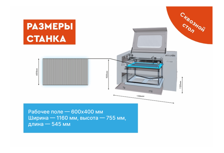 Превью 7 к Лазерный гравер WATTSAN 6040 90 Вт Lasea F2