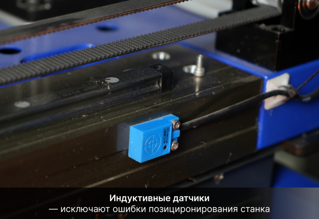 Бесконтактный индуктивный датчик Wattsan для точного позиционирования и исключения ошибок смещения.