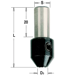Переходник для сверла спирального в патрон D=3,2 S=10x20 L=38