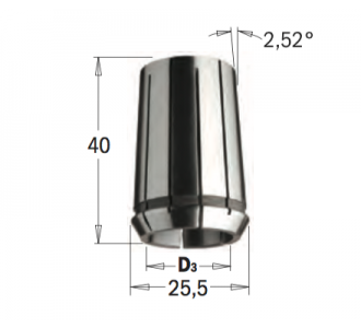 Цанга высокоточная DIN-6388  MM25,5X40  D=6